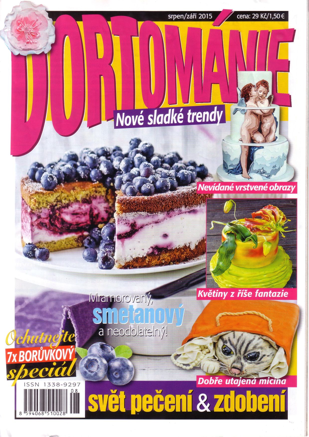 Titulní strana Dortománie, kde otiskli můj dort na straně 9.
